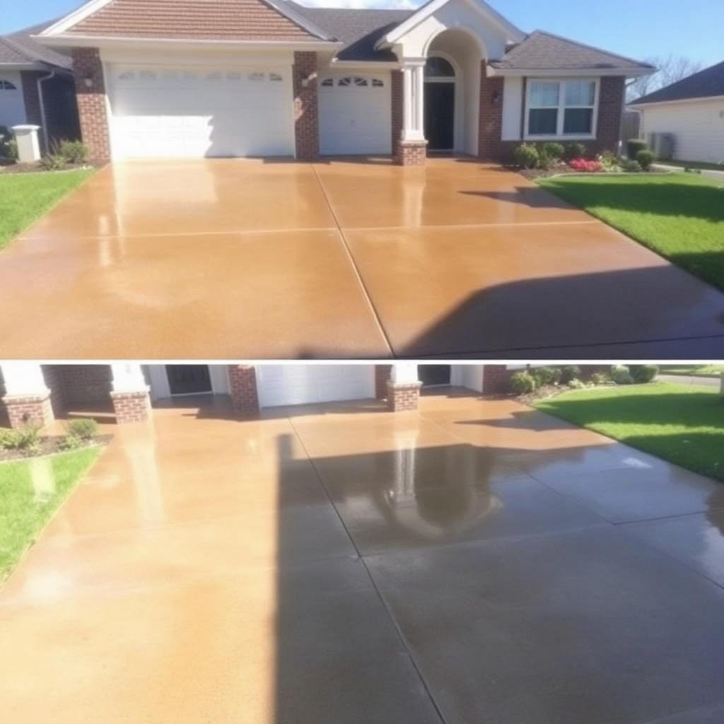 Driveway after cleaning